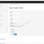 Custom field categories